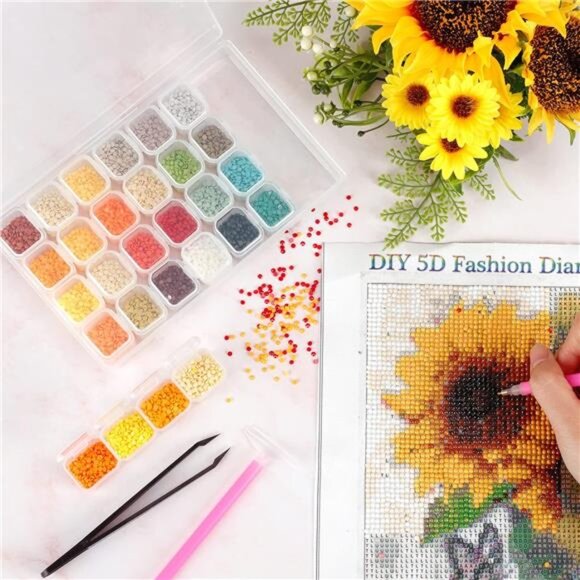 Slots 6pcs 28 Grids Diamond Painting Boxes Plastic Organizer, Bead Organizer - Picture 4 of 7